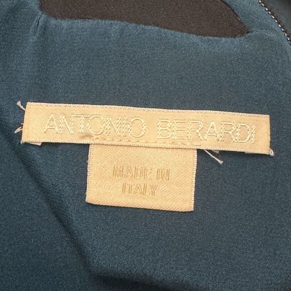 Antonio Berardi Mini Dress Women 40 Green Gold Black Velvet Colorblock Mesh Back - Picture 9 of 10